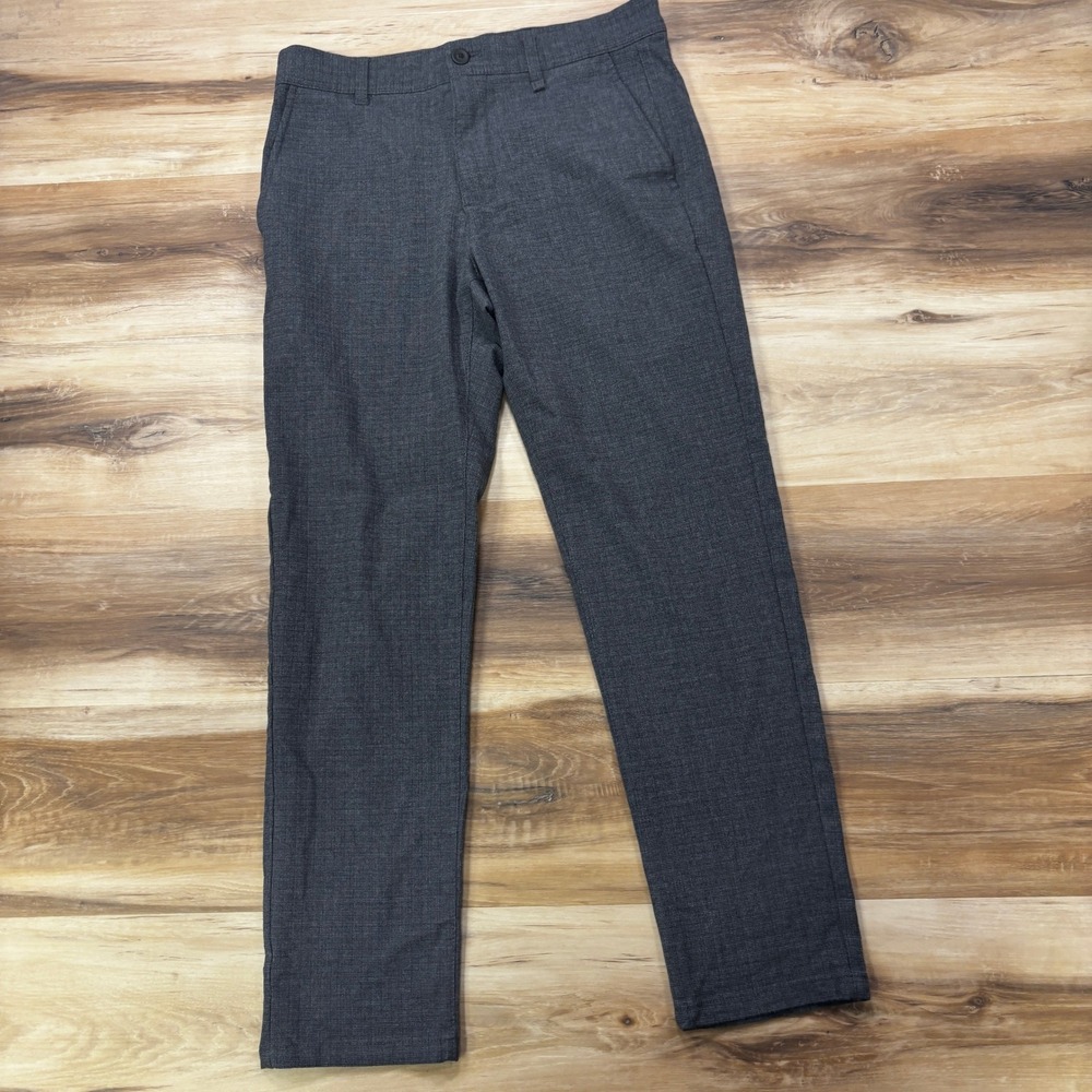Zara Chino Pants Size 30 Slim Fit Textured Charcoal Grey Polyester Trousers